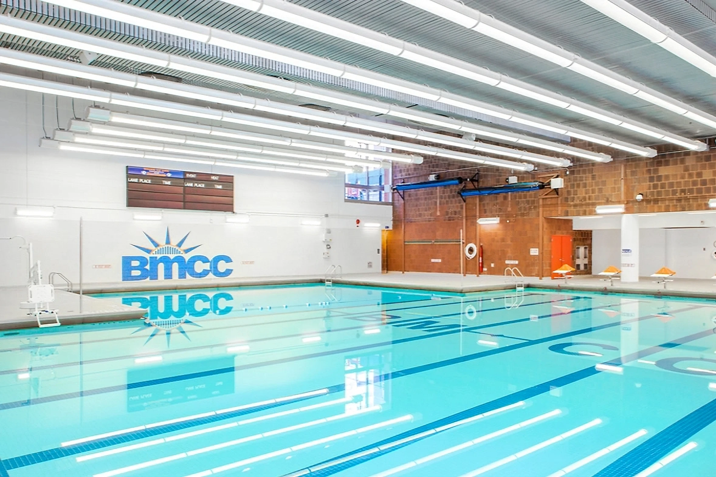 The BMCC pool in TriBeCa, seen from the deck